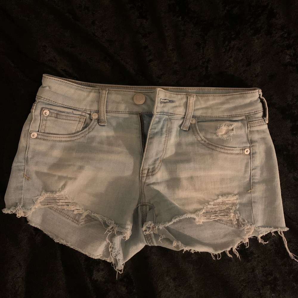 American eagle stretch denim cut off shorts